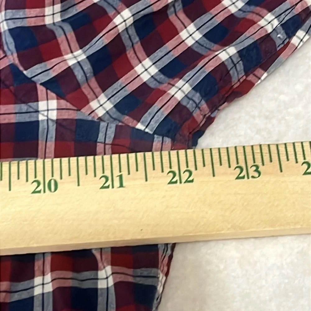 Banana Republic Mens Long Sleeve Button Down Shirt‎ Size Medium Red Blue White